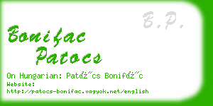 bonifac patocs business card